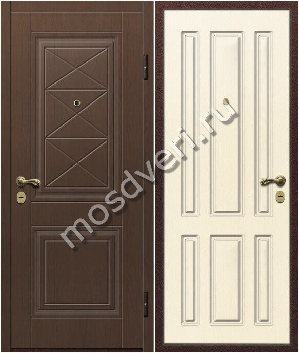 Входная утепленная дверь с терморазрывом в квартиру МДФ